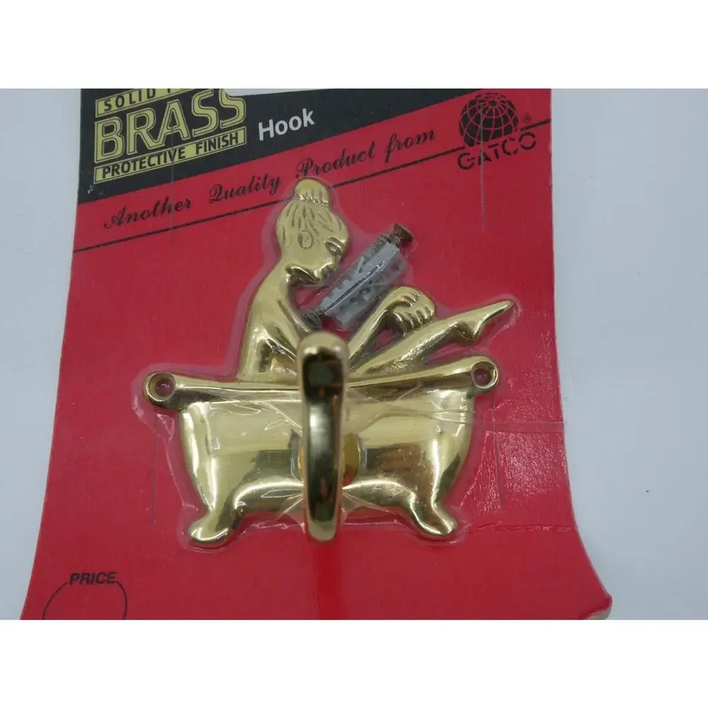 VTG Brass Bathroom Hook With Silhouette Of Woman In Claw Foot Tub Gatco New
